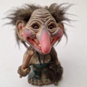 Rare Nyfoam Troll Gnome Nisse Figure w/ Moving Head Germany Creepy Unique Goblin